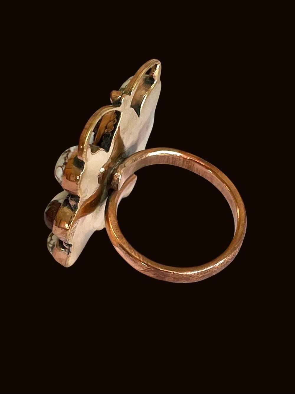 Wild Horse Jasper And Copper Adjustable Ring - Picture 4 of 8